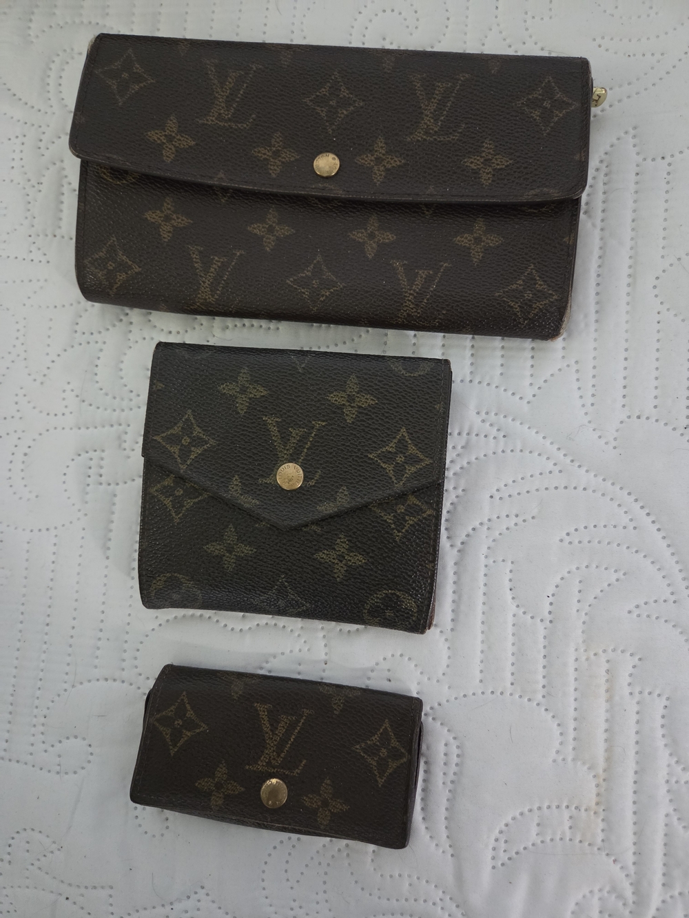 Louis Vuitton Brown Monogram Canvas Wallet Trio